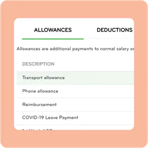 Allowances and bonuses