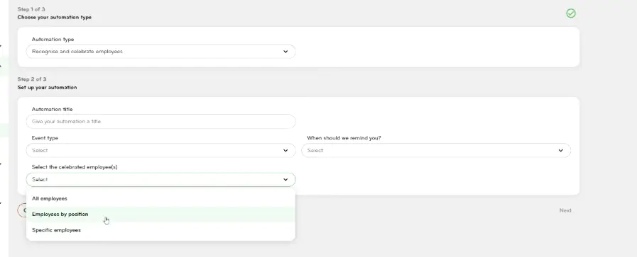 Choose automation type