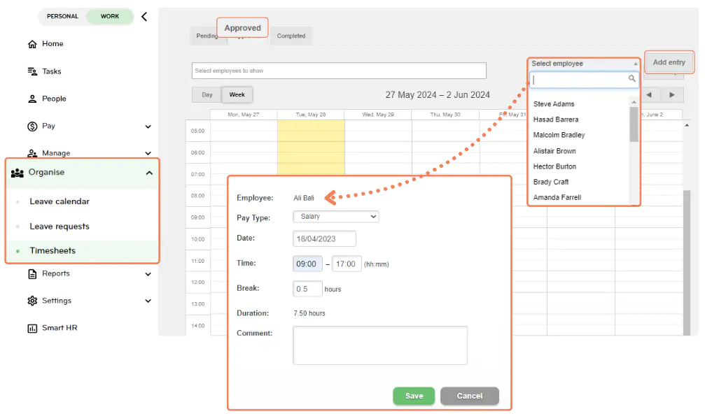adding a timesheet