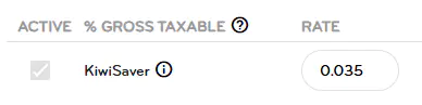 Kiwisaver deduction as decimal
