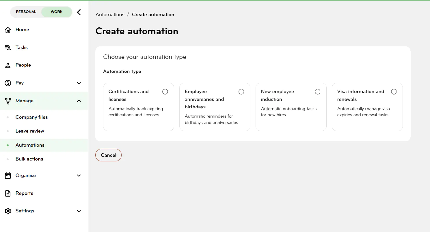 automations homepage