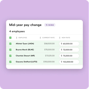 Bulk pay rate changes