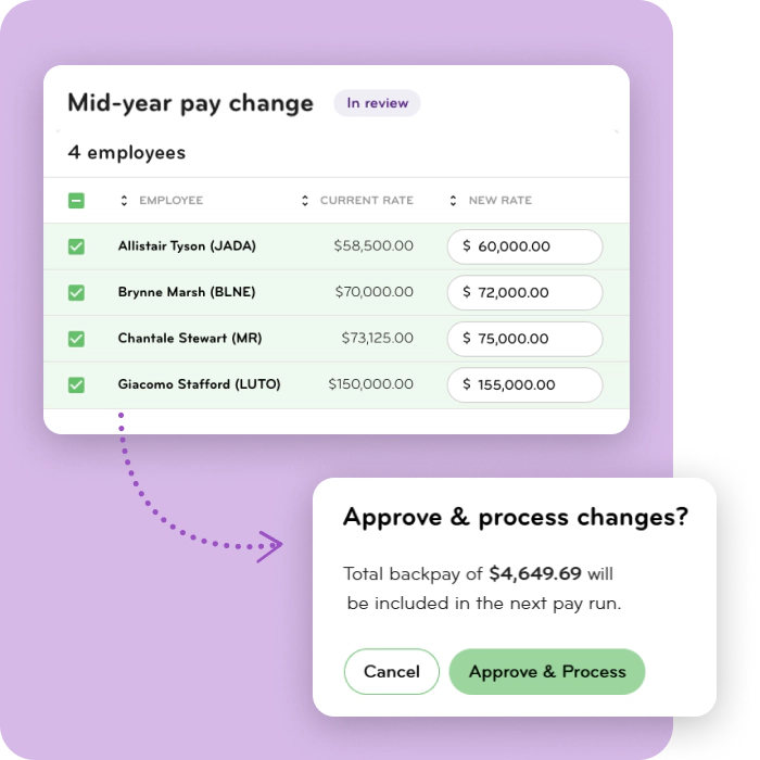 Pay Rate Changes
