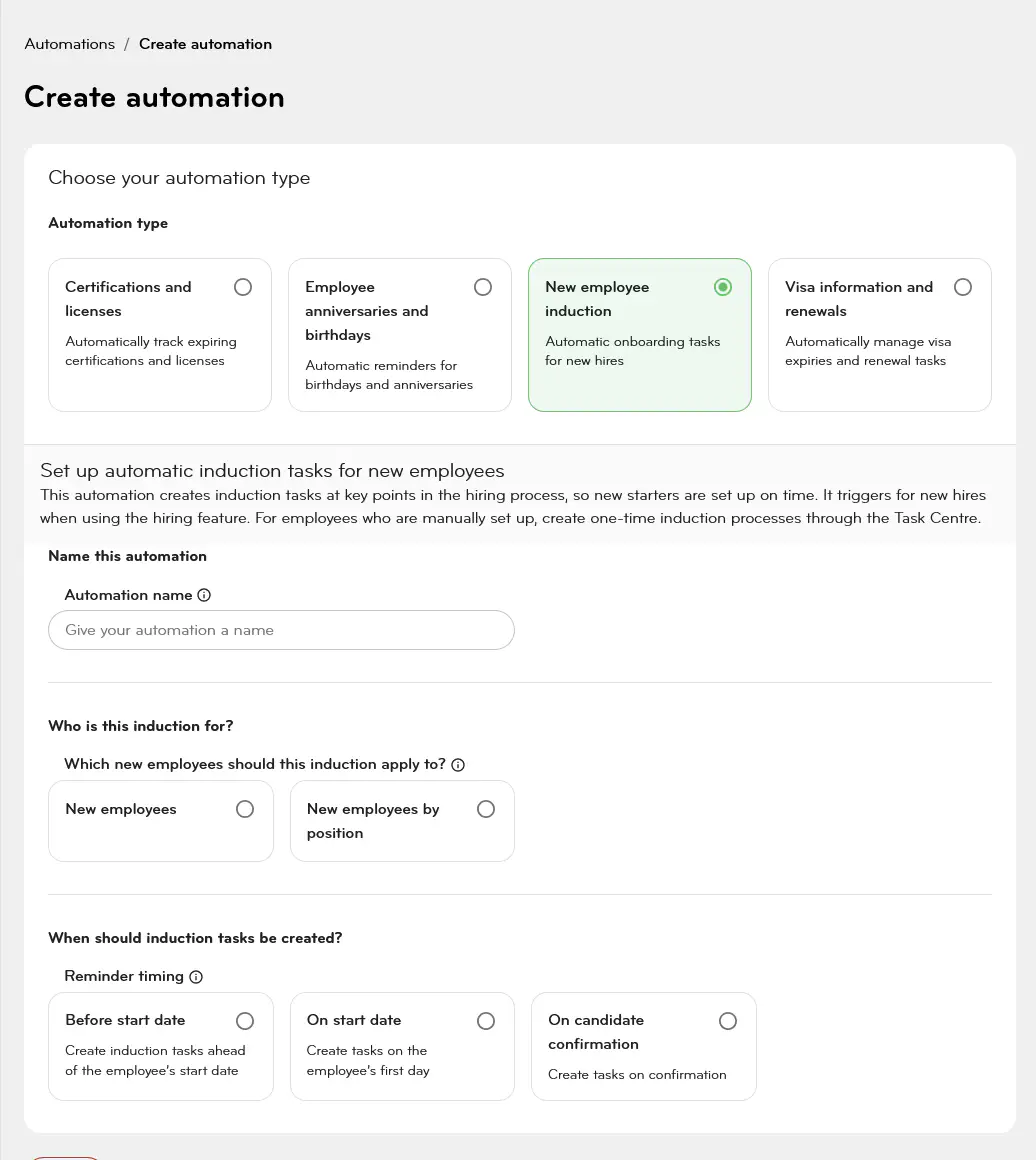 automations homepage