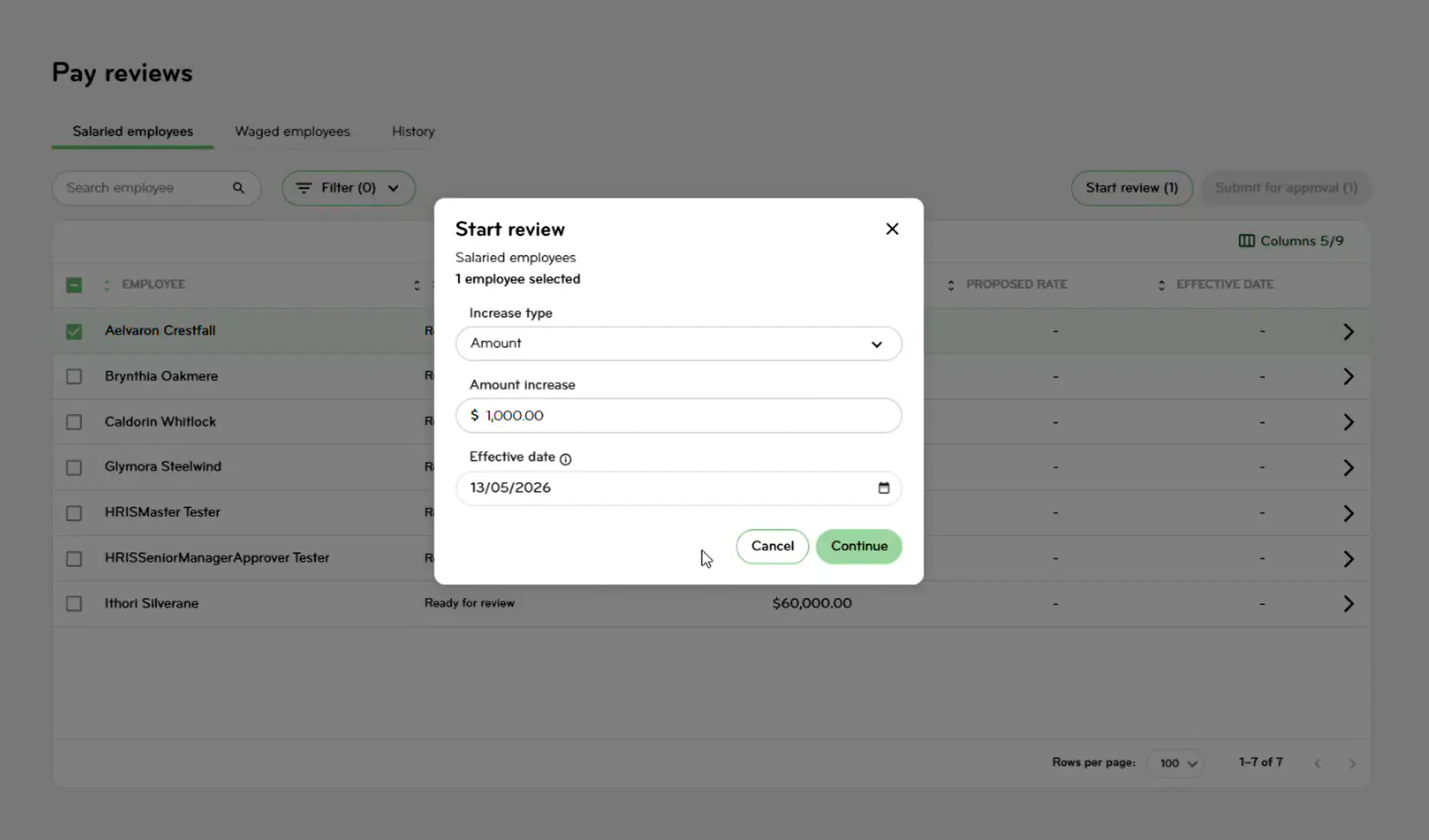 Pay review start