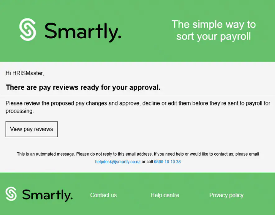 Pay Review Notification