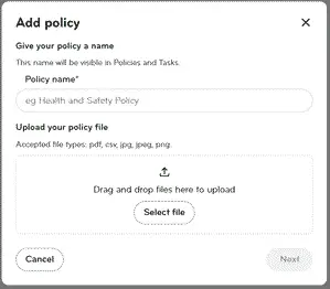 Add policy wizard