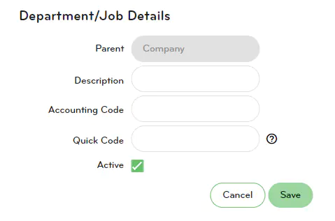 Fill out the department details