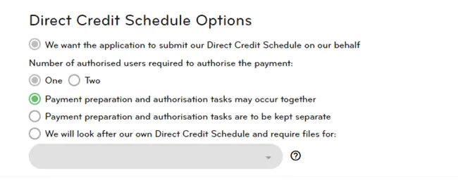 direct credit schedule