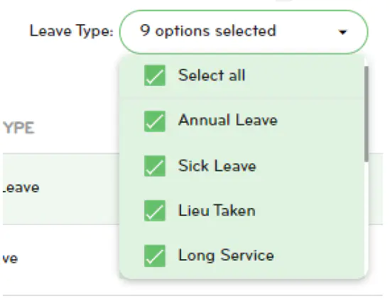 View leave types