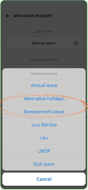 Apply for leave 2