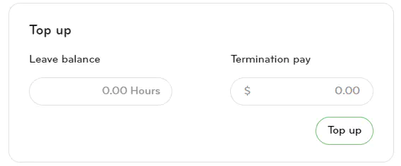 Top up annual leave and termination pay value