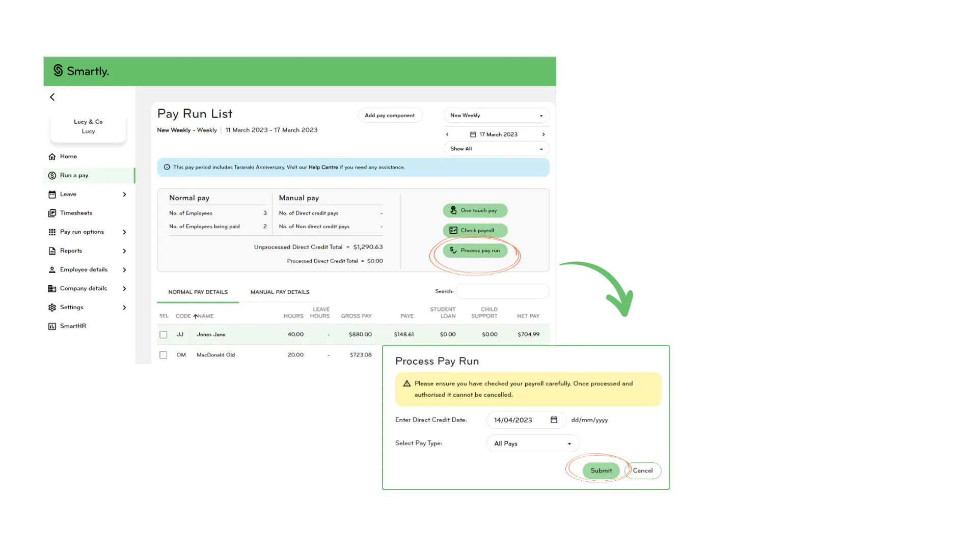 Process pay run