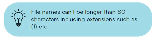 File names must not be longer than 80 characters.