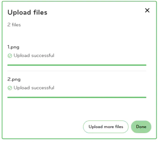 Upload more files, or click Done