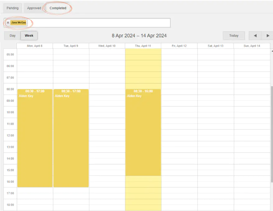 Completed timesheets