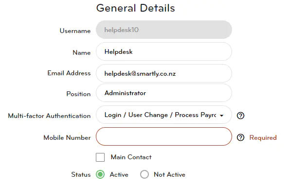 Adding MFA to user change/process payroll